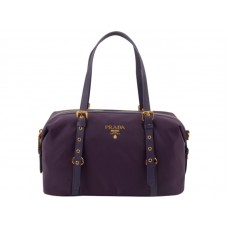 Prada Tessuto Bauletto Satchel Umhängetasche Lila