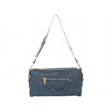 Prada Tessuto Nylon-Schultertasche Blau