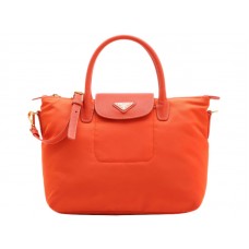 Prada Tessuto Nylon Tote mit Lederbesatz, Orange