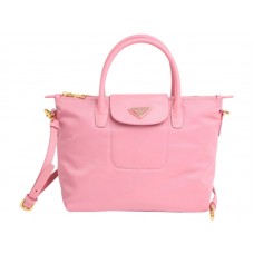 Prada Tessuto Nylon Tote mit Lederbesatz, Rosa