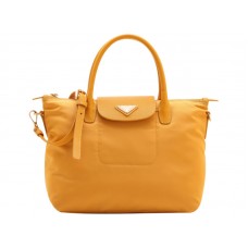 Prada Tessuto Nylon Tote mit Lederbesatz, Gelb