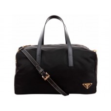 Prada Vela Nylon-Henkeltasche Schwarz