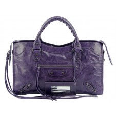 Balenciaga Medium Classic City Bag Dunkelviolett