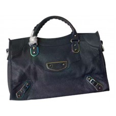 Balenciaga Classic Metallic Edge Iridescent City Bag Dunkelblau