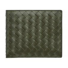 Bi-Fold-Geldbörse von Bottega Veneta in Pacific Intrecciato Vn Green