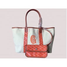 Goyard Anjou Reversible Canvas Tote Mm Orange H-gotogg3456s5