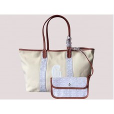 Goyard Anjou Wendetasche aus Canvas, Größe M, Weiß, H-gotogg3456s7