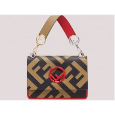 Fendi Kan I Logo Mehrfarbige Ledertasche 8bt28401