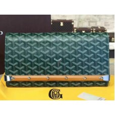 Goyard Chevron Monte Carlo Bois Clutch Grün