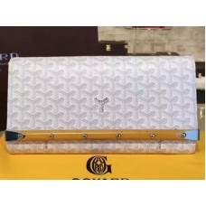 Goyard Chevron Monte Carlo Bois Clutch Weiß