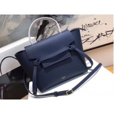 Celine Micro Belt Bag aus genarbtem Kalbsleder, Blau