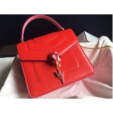 Bvlgari Schutzhülle Serpenti Forever 18 cm Kalbsleder Rosa und Rot