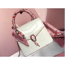 Bvlgari Schutzhülle Serpenti Forever 18 cm Kalbsleder Weiß