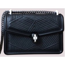 Bvlgari Serpenti Forever Schultertasche Schwarz