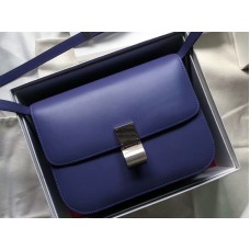 Celine Medium Classic Bag in Box, Kalbsleder, Blau
