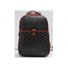 Goyard Saint Sulpice Rucksack, schwarz mit braunen Lederdetails