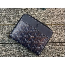 Goyard Chevron Kleine Geldbörse mit Reißverschluss, Dunkelblau