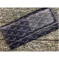 Goyard Varenne Chevron Lange Geldbörse Dunkelblau
