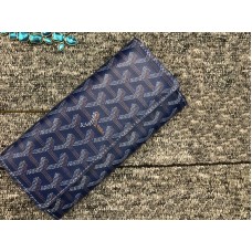 Goyard Varenne Chevron Lange Geldbörse Blau