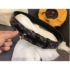 Goyard Chevron Goyardine Ledergürtel Schwarz