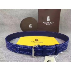 Goyard Chevron Goyardine Ledergürtel Blau