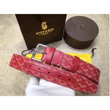 Goyard Chevron Goyardine Ledergürtel Rot
