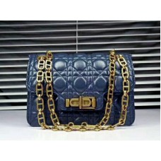 Dior Miss Dior Tasche aus schwarzem Lammleder in Blau