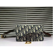 Dior Oblique Saddle Clutch Schwarz d5616