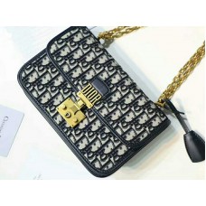 Dior Dioraddict Klappenüberzug aus Canvas mit goldfarbenen Beschlägen, Schwarz d100694