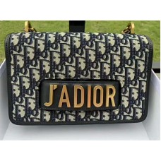 Dior J'Adior Klappenüberzug aus Canvas mit goldfarbenen Beschlägen, Schwarz d1005030