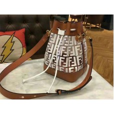 Fendi Mon Tresor Transparenter Bucket Bag aus Leder, Weiß f0812