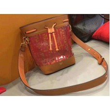 Fendi Mon Tresor Transparenter Bucket Bag aus Leder, Orange f0811
