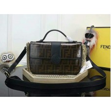 Fendi Doppelseitige Schultertasche aus Canvas und Leder ffds009