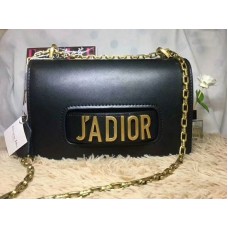 Dior J'Adior Tasche aus Kalbsleder mit gealterter Goldhardware, Schwarz