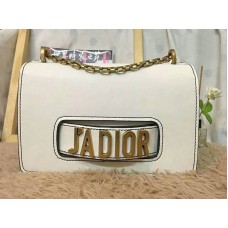 Dior J'Adior Tasche aus Kalbsleder mit gealterter Goldhardware, Weiß