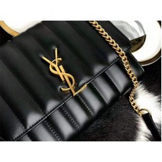 Saint Laurent Vicky Medium in Matelassé? Lammleder Schwarz