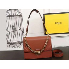 Fendi Kan I Tasche aus braunem Kalbsleder