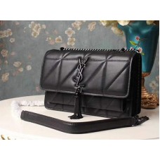 Saint Laurent Jamie Medium Carre Rive in Clafskin Schwarz