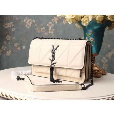 Saint Laurent Jamie Medium Carre Rive In Clafskin Creme