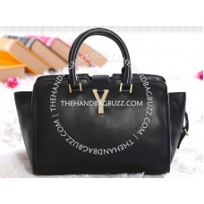 Yves Saint Laurent Cabas Chyc Original Leder-Tote Schwarz