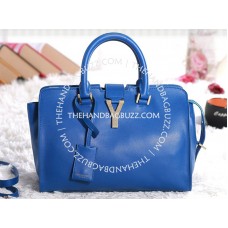 Yves Saint Laurent Cabas Chyc Original Leder-Tote Blau