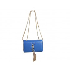 Yves Saint Laurent Mini Monogram Tasche aus original blauem Leder