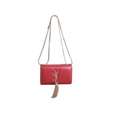 Yves Saint Laurent Mini Monogram Tasche aus Originalleder, Rot