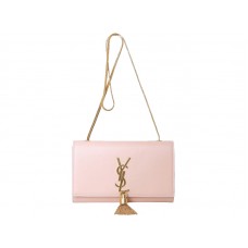 Kleine Yves Saint Laurent Monogramm-Tasche aus Originalleder in Hellrosa