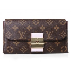 Louis Vuitton Monogram Elysee Geldbörse Burgunderrot