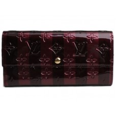 Louis Vuitton Monogram Vernis Rayes Sarah Geldbörse Amarante Ray