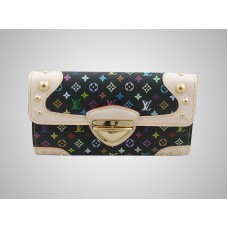 Louis Vuitton Monogram Multicolore Schwarze Geldbörse m60054