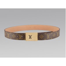 Louis Vuitton Gürtel mit Monogramm-Muster und goldener Logo-Schnalle