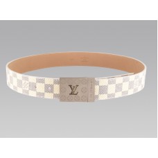 Louis Vuitton Damier Azur Gürtel mit silberner Logo-Schnalle