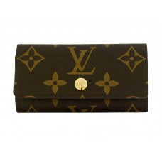 Louis Vuitton Monogram Schlüsselanhänger für 4 Schlüssel, florales Muster, Rosa